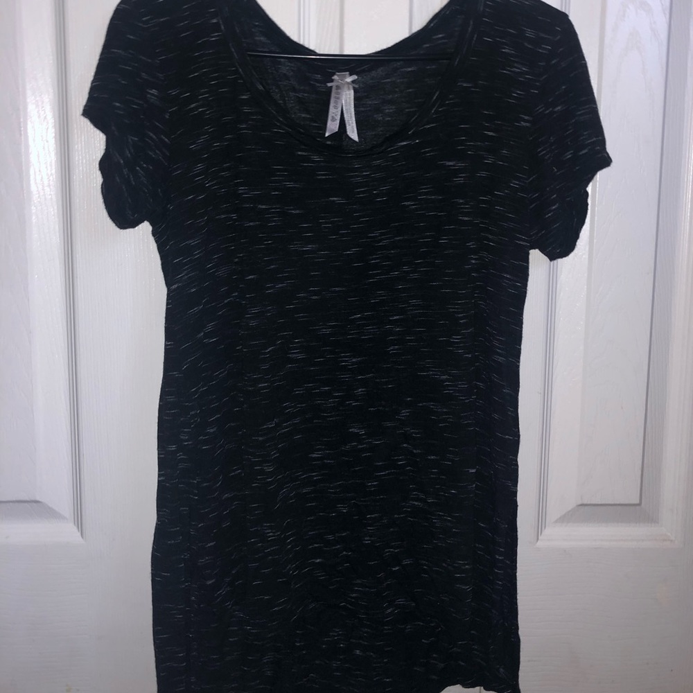 Black tee shirt with white streaks